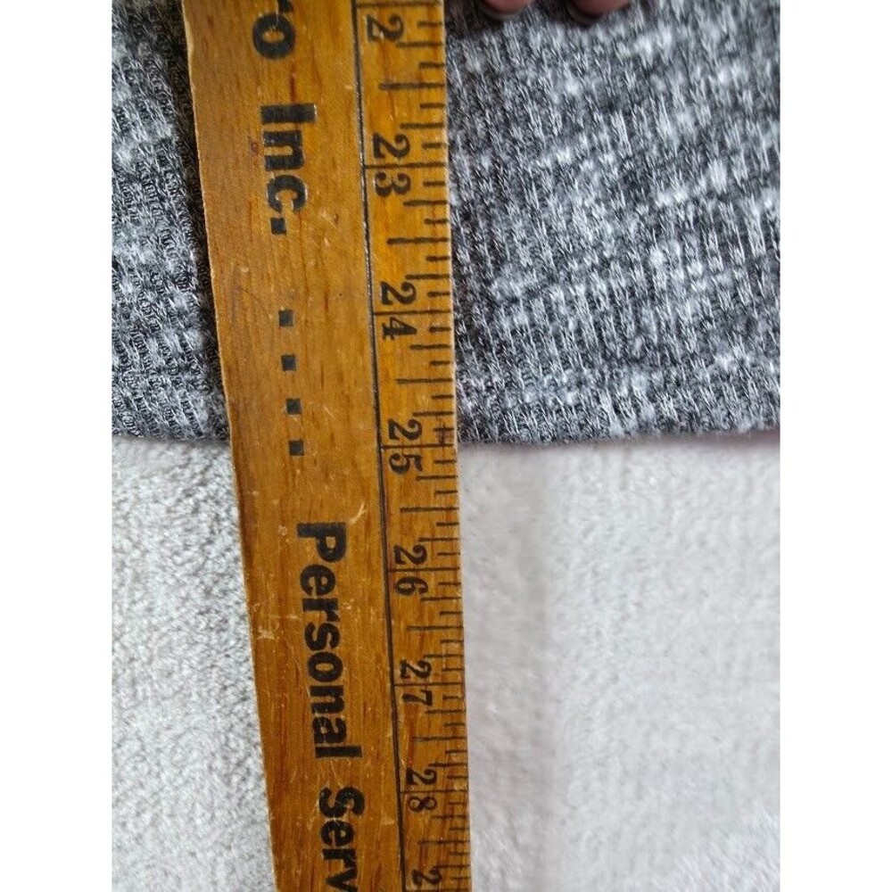 Rock & Republic Sz L Side Ruched Surplus Sweater Heather Grey Black Modesty Snap - Picture 7 of 9
